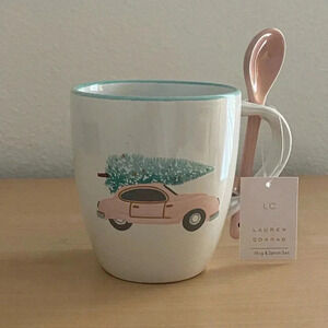 LC Lauren Conrad Holiday Tree Mug with Spoon